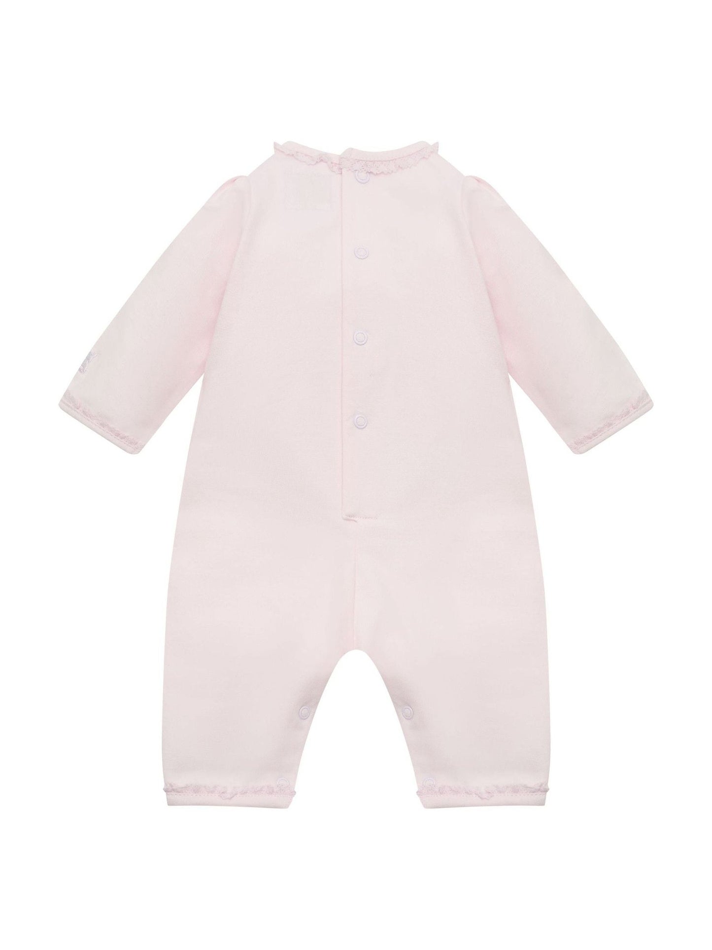 Emile Et Rose Pink Lily All-In-One With Embroidered Hearts Lace Trim & Hairband image 4