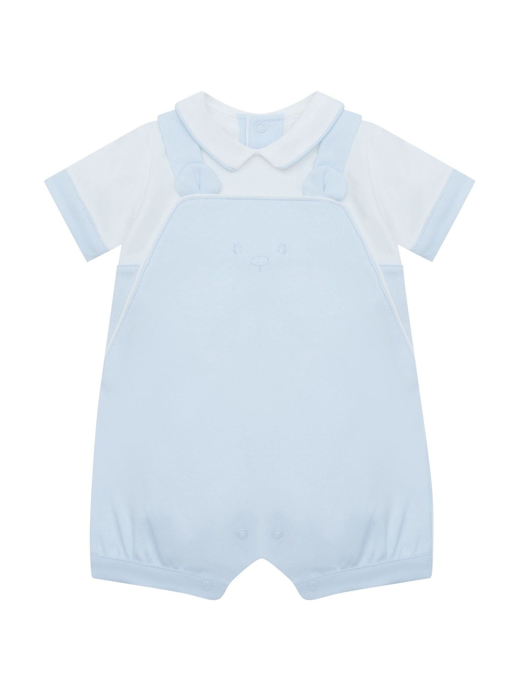 Emile Et Rose Blue Lucas - 2 In1 Bib Short With Embroidered Bear Features & 3D Ears image 2
