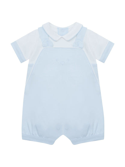 Emile Et Rose Blue Lucas - 2 In1 Bib Short With Embroidered Bear Features & 3D Ears image 2
