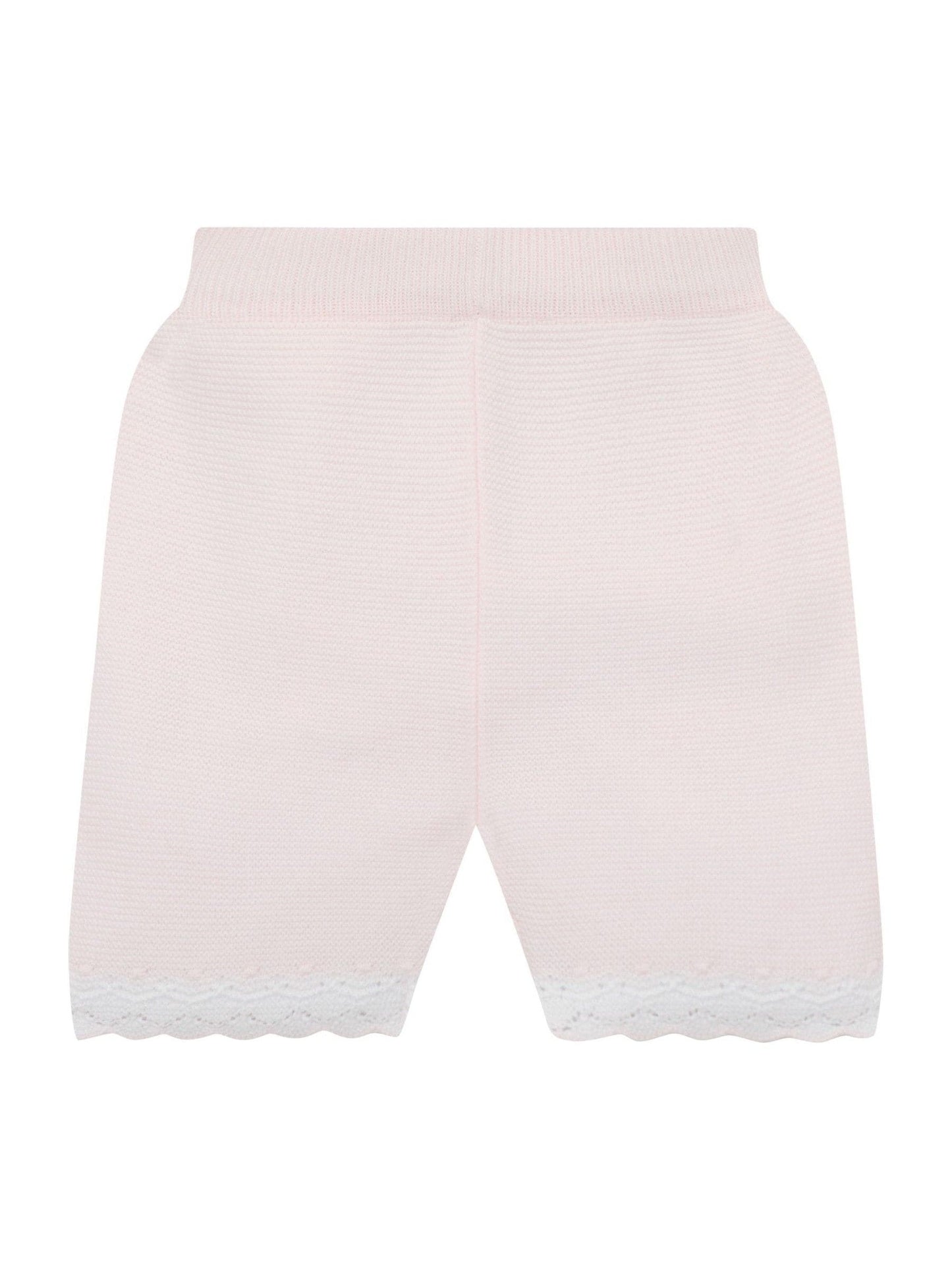 Emile Et Rose Pink Laura - Knitted Crocheted Hems & Embroidered Collar Top & Shorts Set 2 Piece image 5