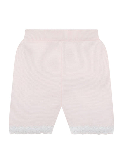 Emile Et Rose Pink Laura - Knitted Crocheted Hems & Embroidered Collar Top & Shorts Set 2 Piece image 5
