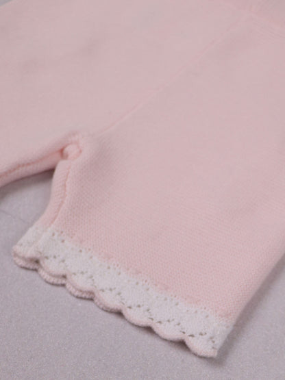 Emile Et Rose Pink Laura - Knitted Crocheted Hems & Embroidered Collar Top & Shorts Set 2 Piece image 6