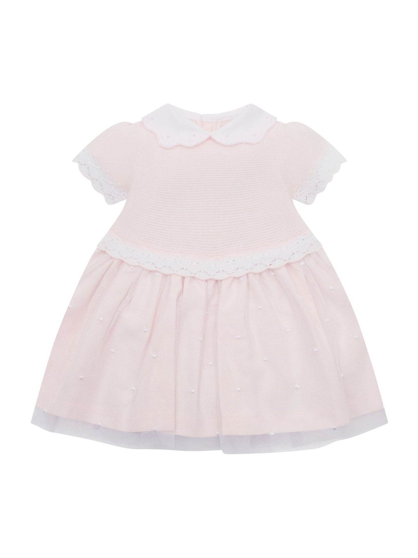 Emile Et Rose Pink Lauren Dress With Knitted Upper Skirt Embroidered Tulle Overlay & Pants image 2