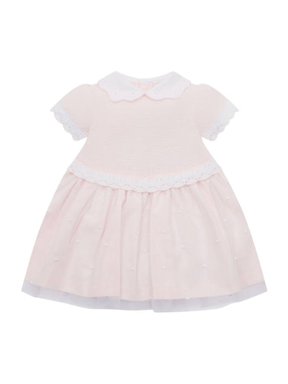 Emile Et Rose Pink Lauren Dress With Knitted Upper Skirt Embroidered Tulle Overlay & Pants image 2