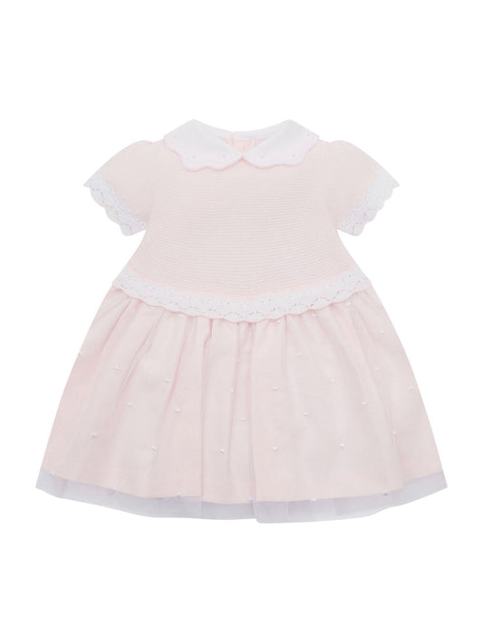 Emile Et Rose Pink Lauren Dress With Knitted Upper Skirt Embroidered Tulle Overlay & Pants image 2