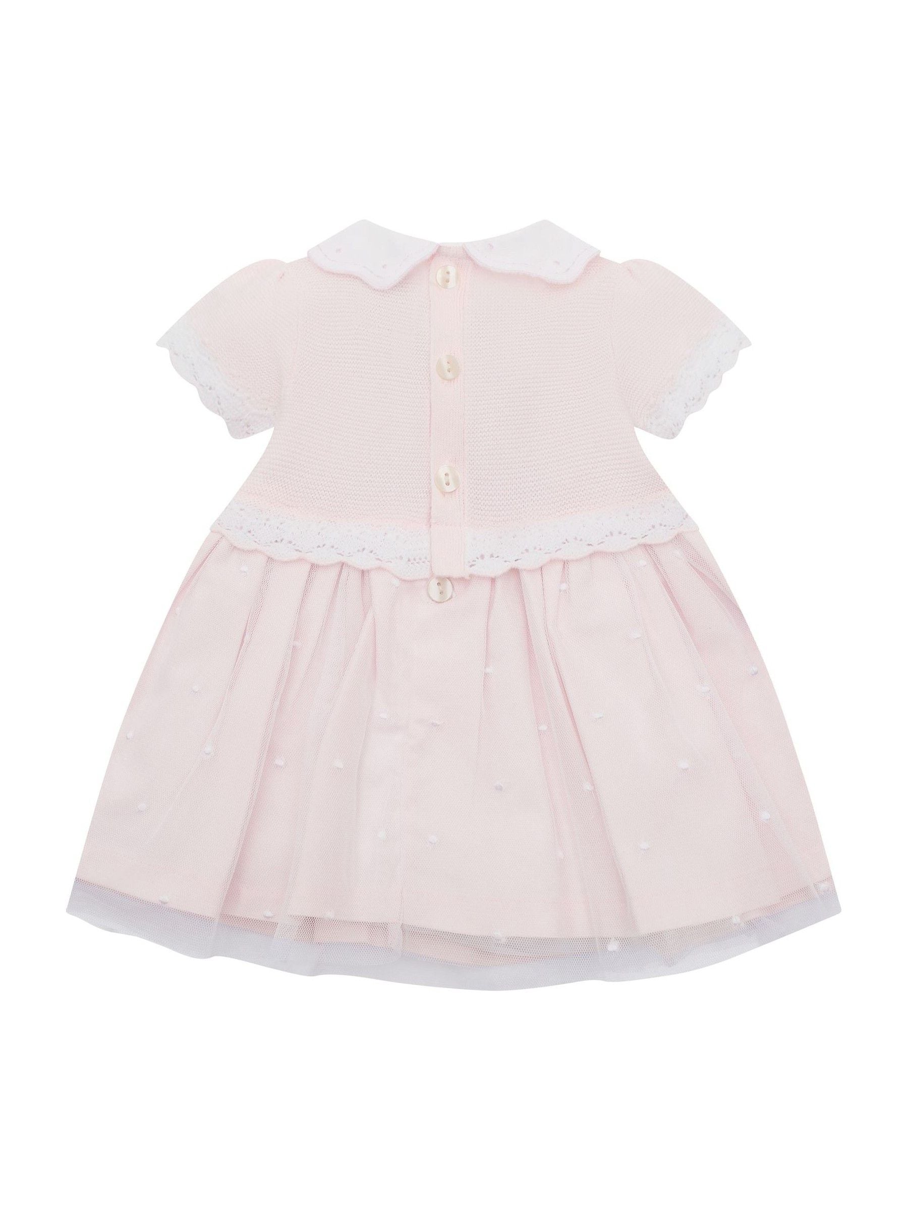 Emile Et Rose Pink Lauren Dress With Knitted Upper Skirt Embroidered Tulle Overlay & Pants image 3