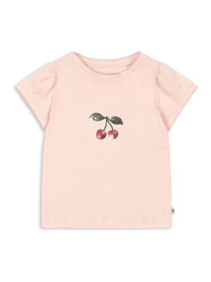 Konges Sløjd Pink Famo Cherry Graphic Puff Sleeve T-Shirt image 1