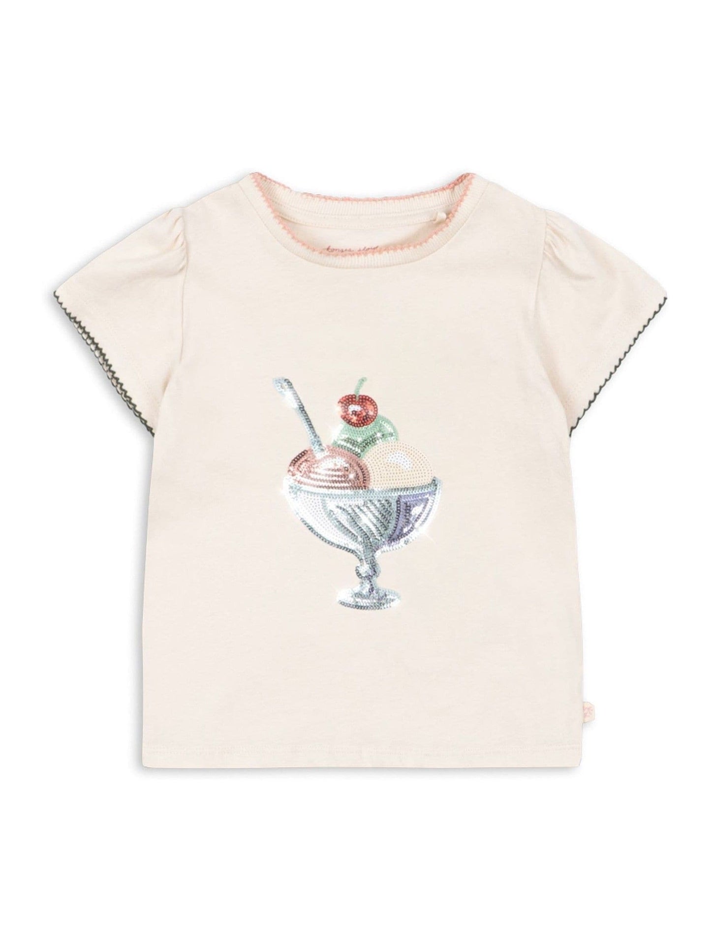 Konges Sløjd Cream Famo Ice Cream Graphic Puff Sleeve T-Shirt image 1