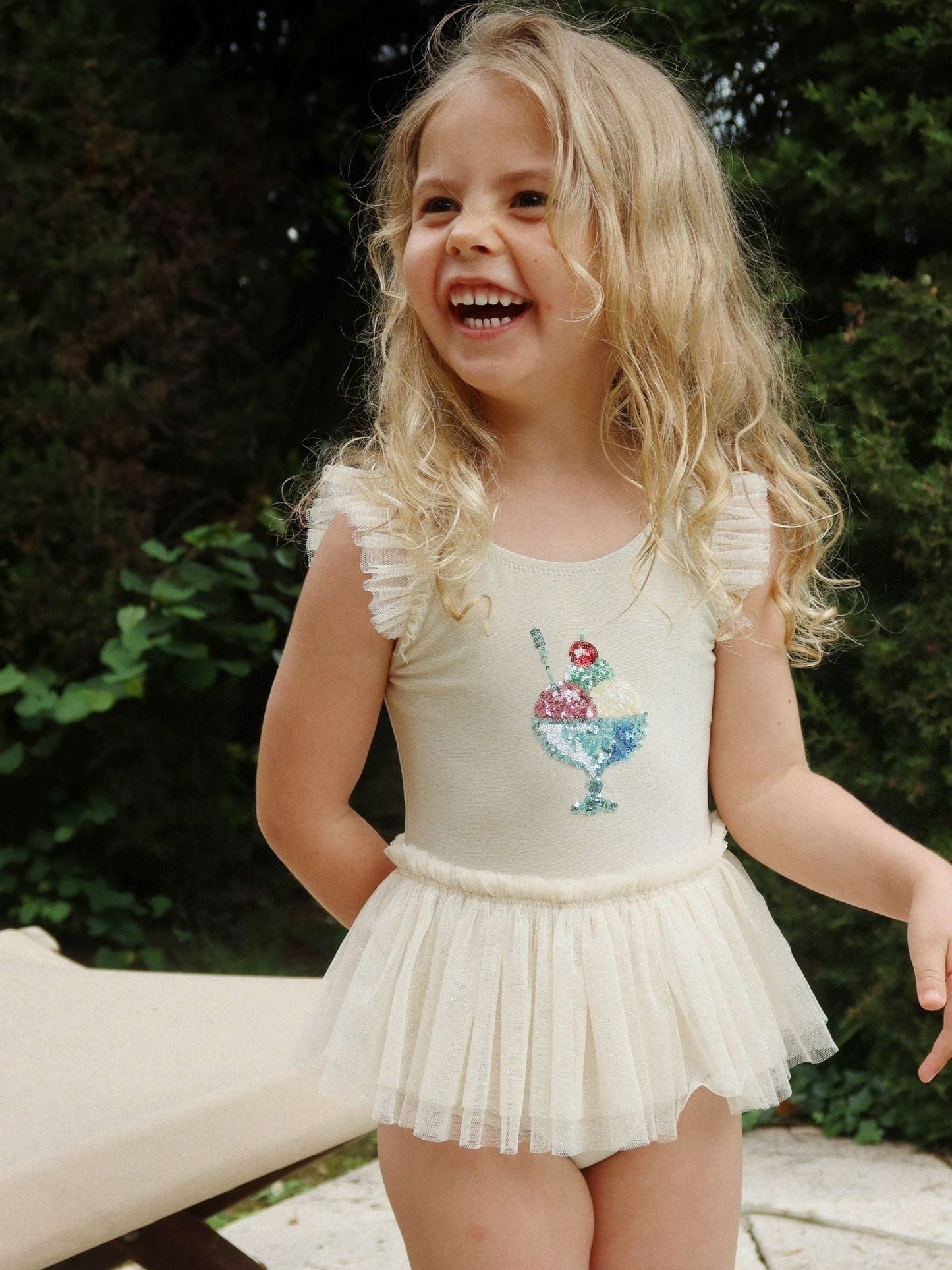 Konges Sløjd Cream Amandine Glitter Ice Cream Swimsuit image 1