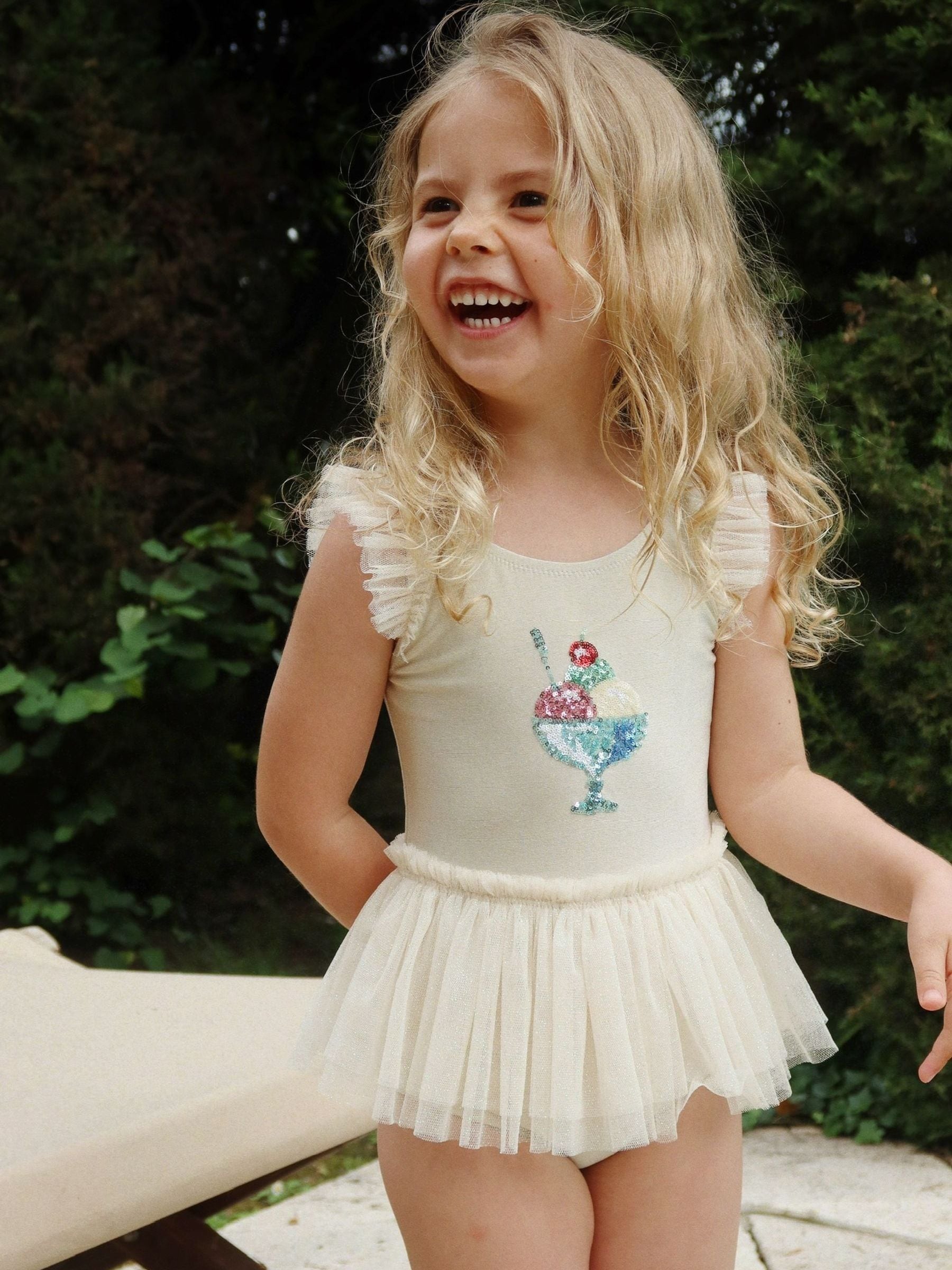 Konges Sløjd Cream Amandine Glitter Ice Cream Swimsuit image 1