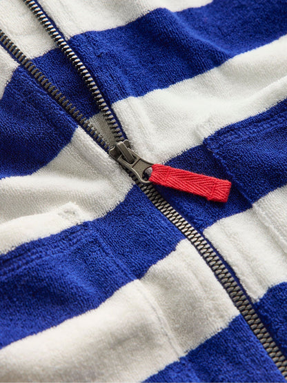 Boden Blue Towelling Zip-Up Throw On Cover-Up image 3