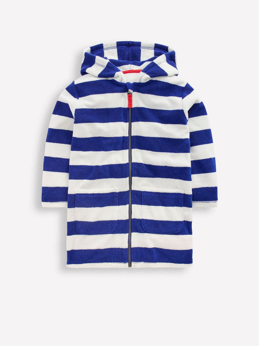 Boden Blue Towelling Zip-Up Throw On Cover-Up image 1