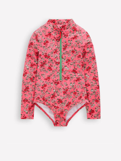 Boden Pink Long Sleeve Swimsuit image 1