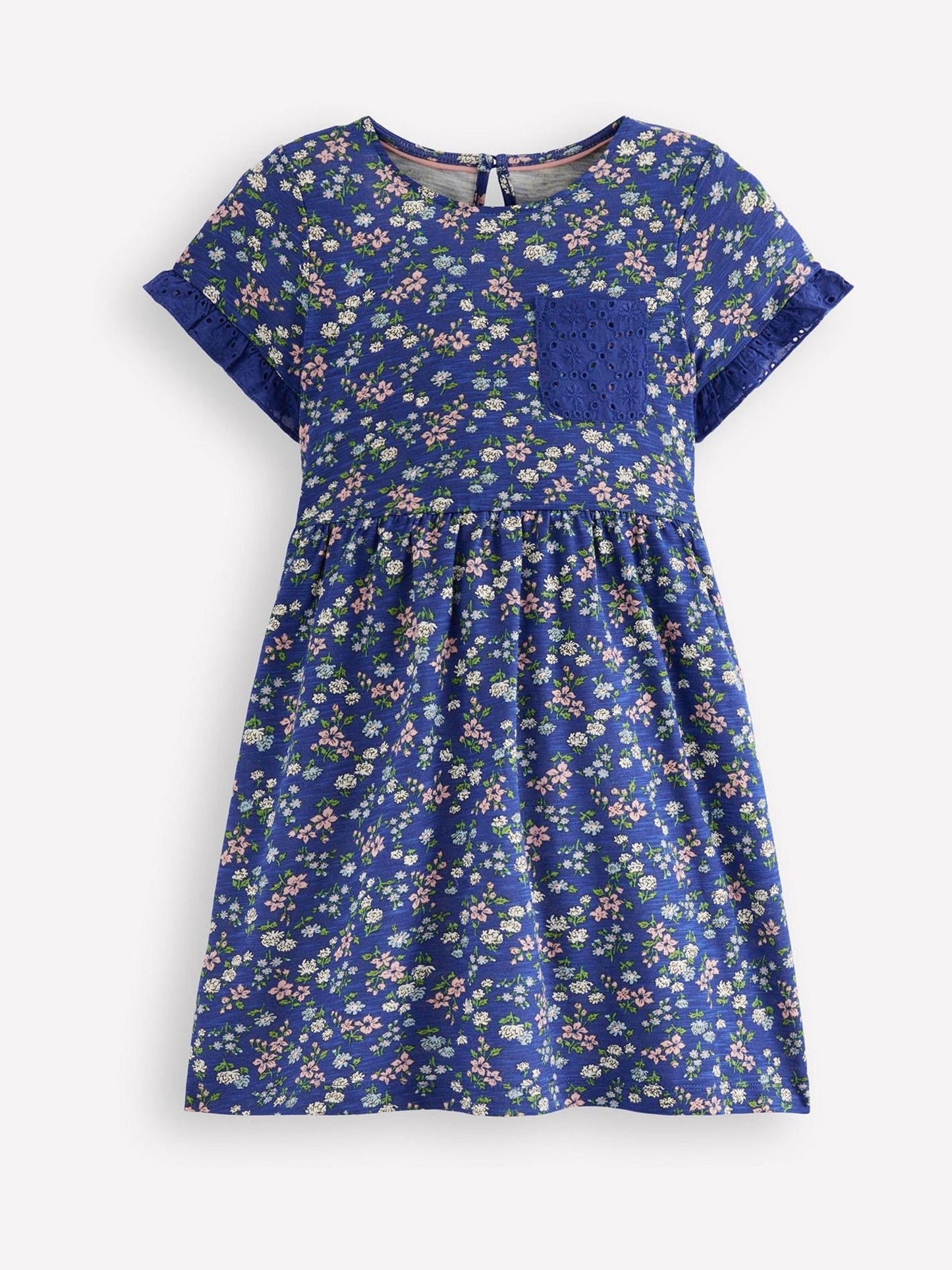 Boden Blue Broderie Pocket Jersey Dress image 1