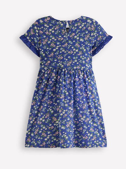 Boden Blue Broderie Pocket Jersey Dress image 2