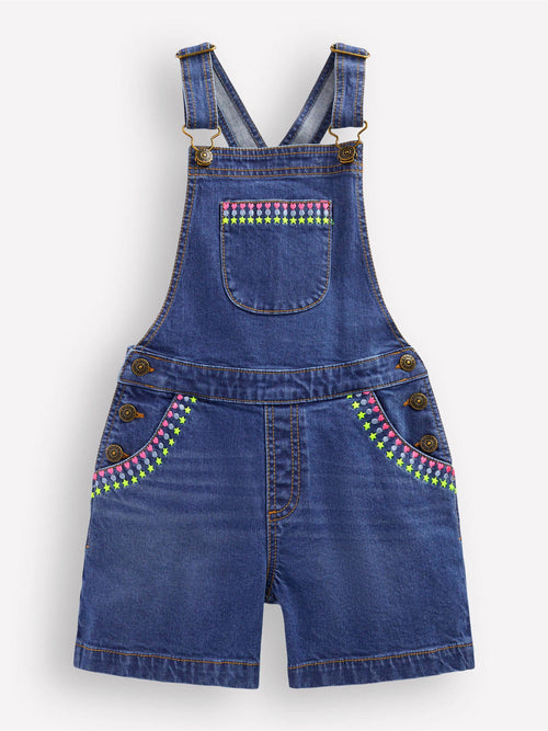 Dsiney Kidz - Boden Blue Embroidered Denim Short Dungaree image 1