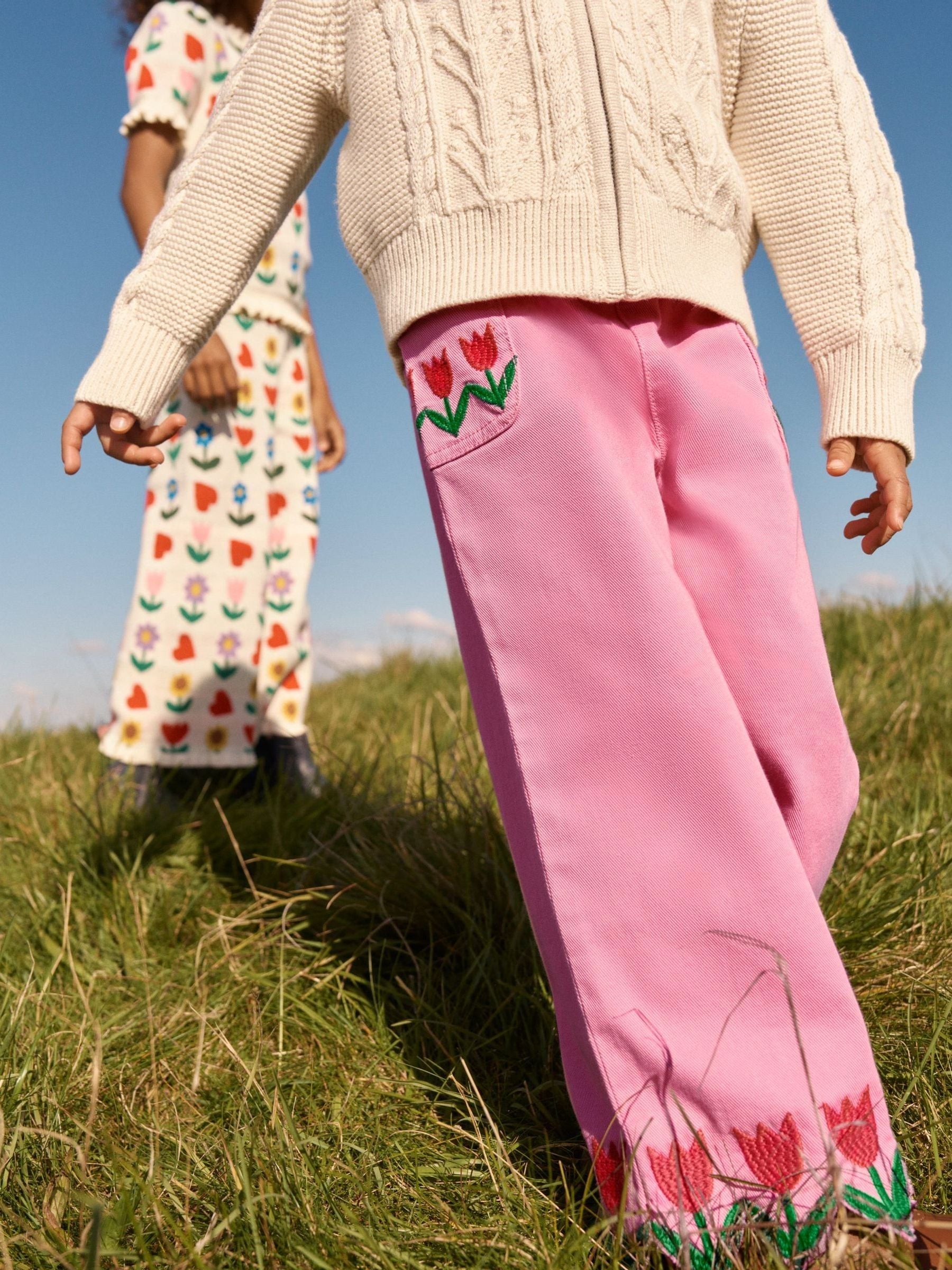 Boden Pink Wide Leg Pull-on Trousers image 1