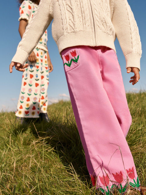 Boden Pink Wide Leg Pull-on Trousers image 1