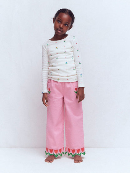 Boden Pink Wide Leg Pull-on Trousers image 2