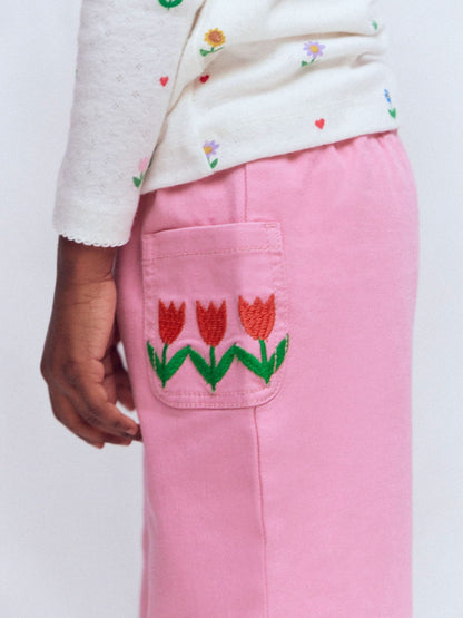 Boden Pink Wide Leg Pull-on Trousers image 3
