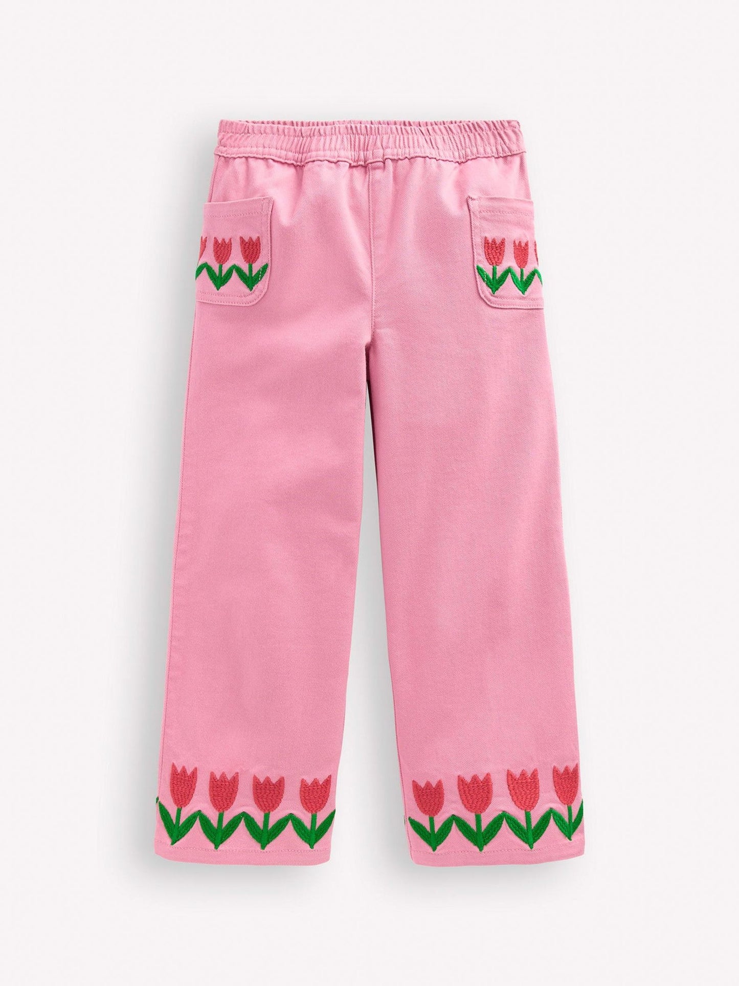 Boden Pink Wide Leg Pull-on Trousers image 5
