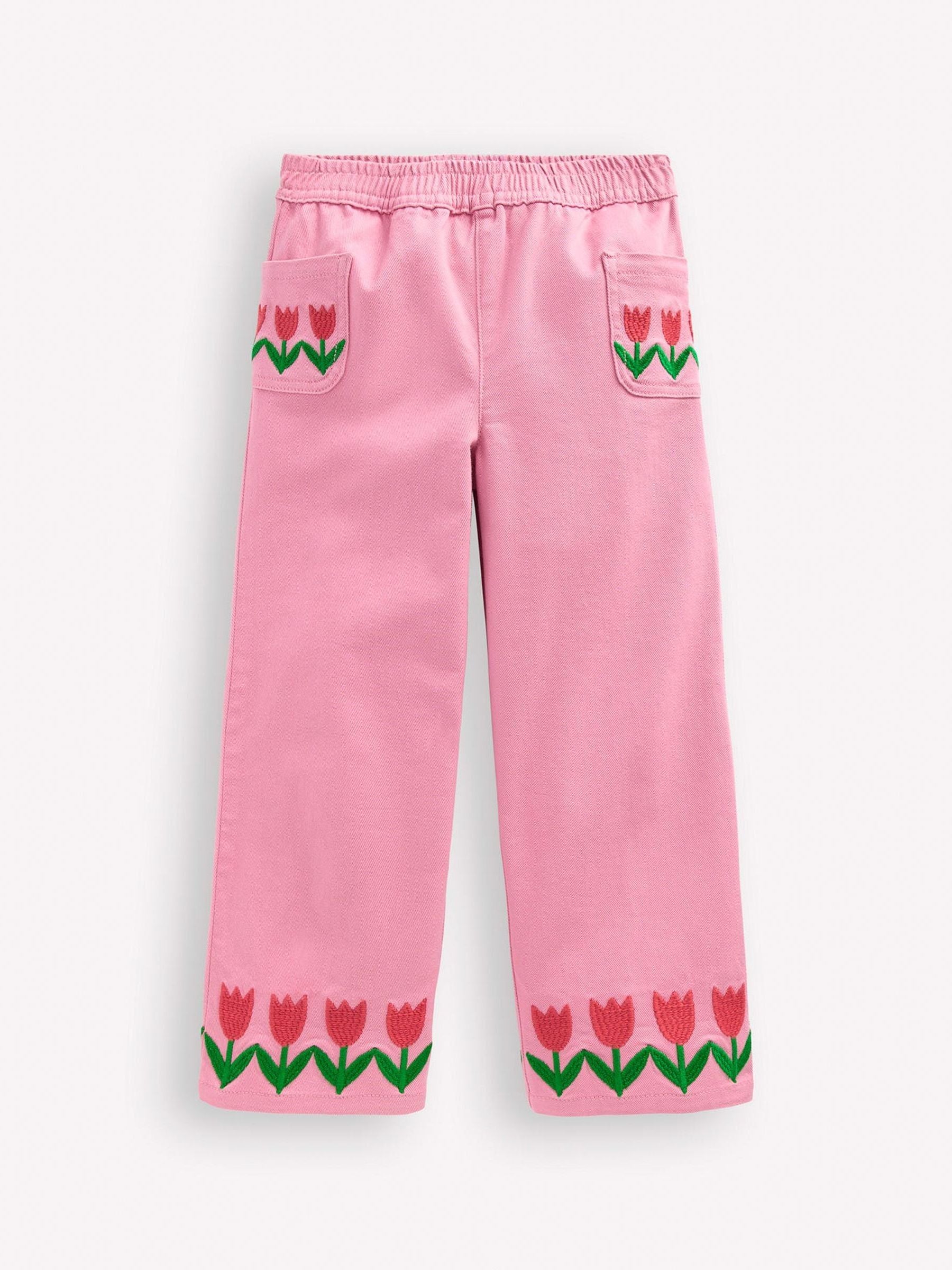 Boden Pink Wide Leg Pull-on Trousers image 5