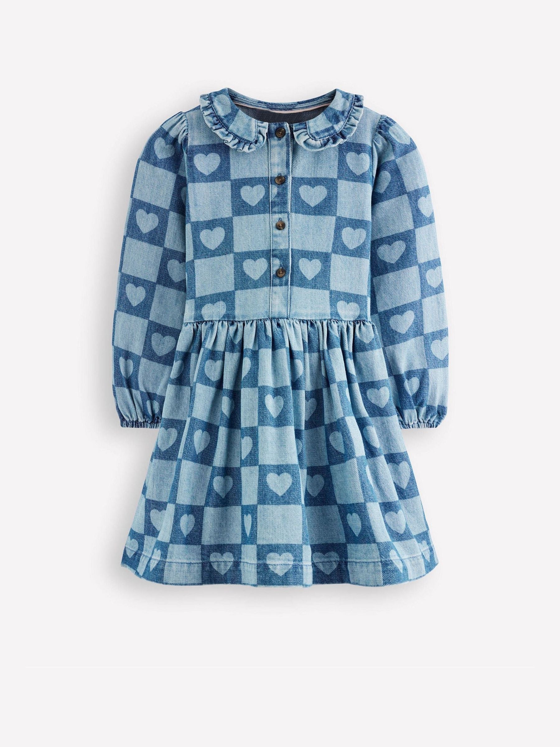 Dsiney Kidz - Boden Blue Pretty Heart Shirt Dress image 1