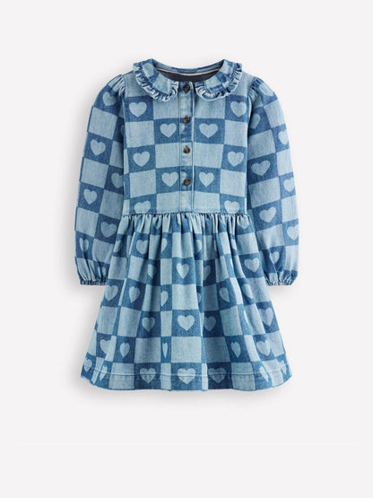 Dsiney Kidz - Boden Blue Pretty Heart Shirt Dress image 1