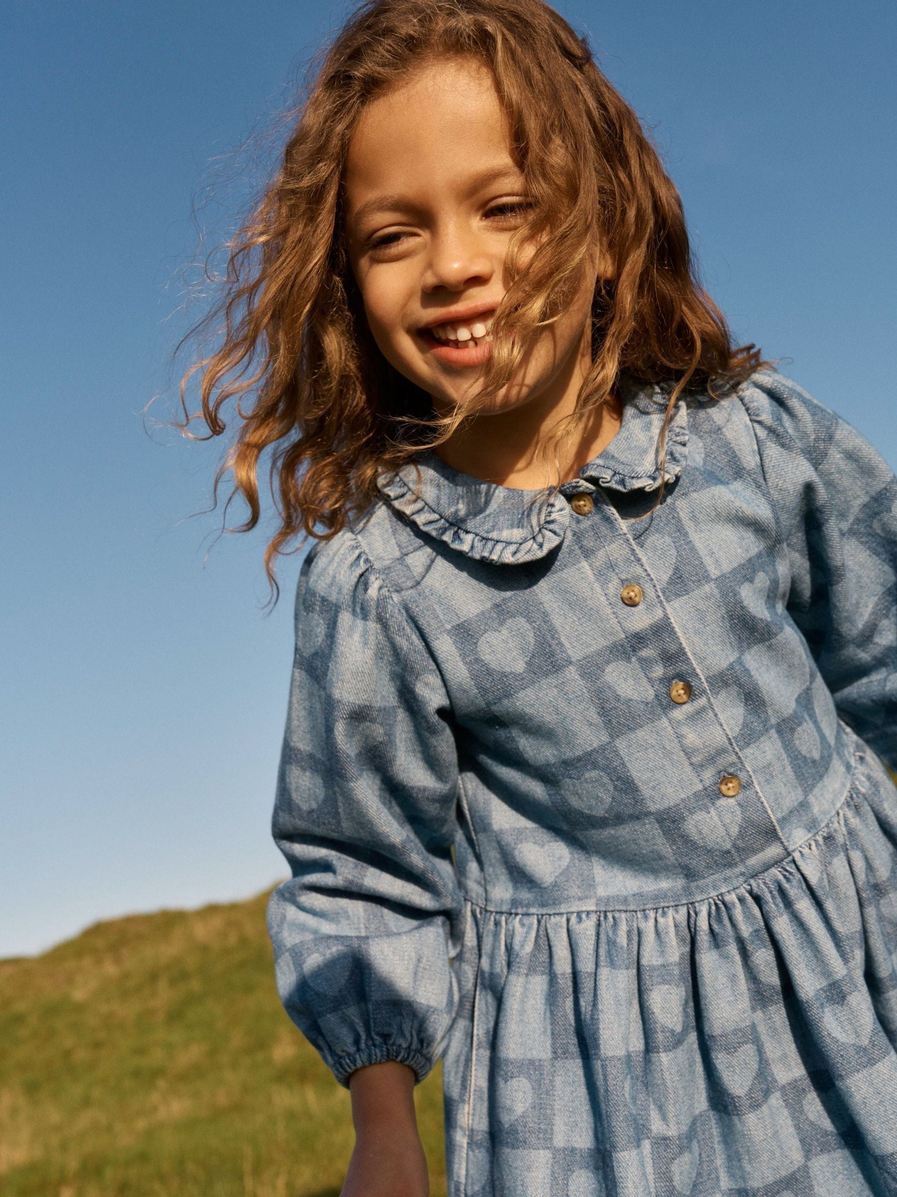 Dsiney Kidz - Boden Blue Pretty Heart Shirt Dress image 4