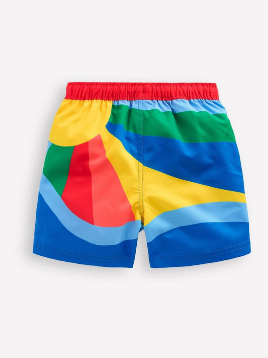 Boden Blue Sunshine Rainbow Swim Shorts image 2