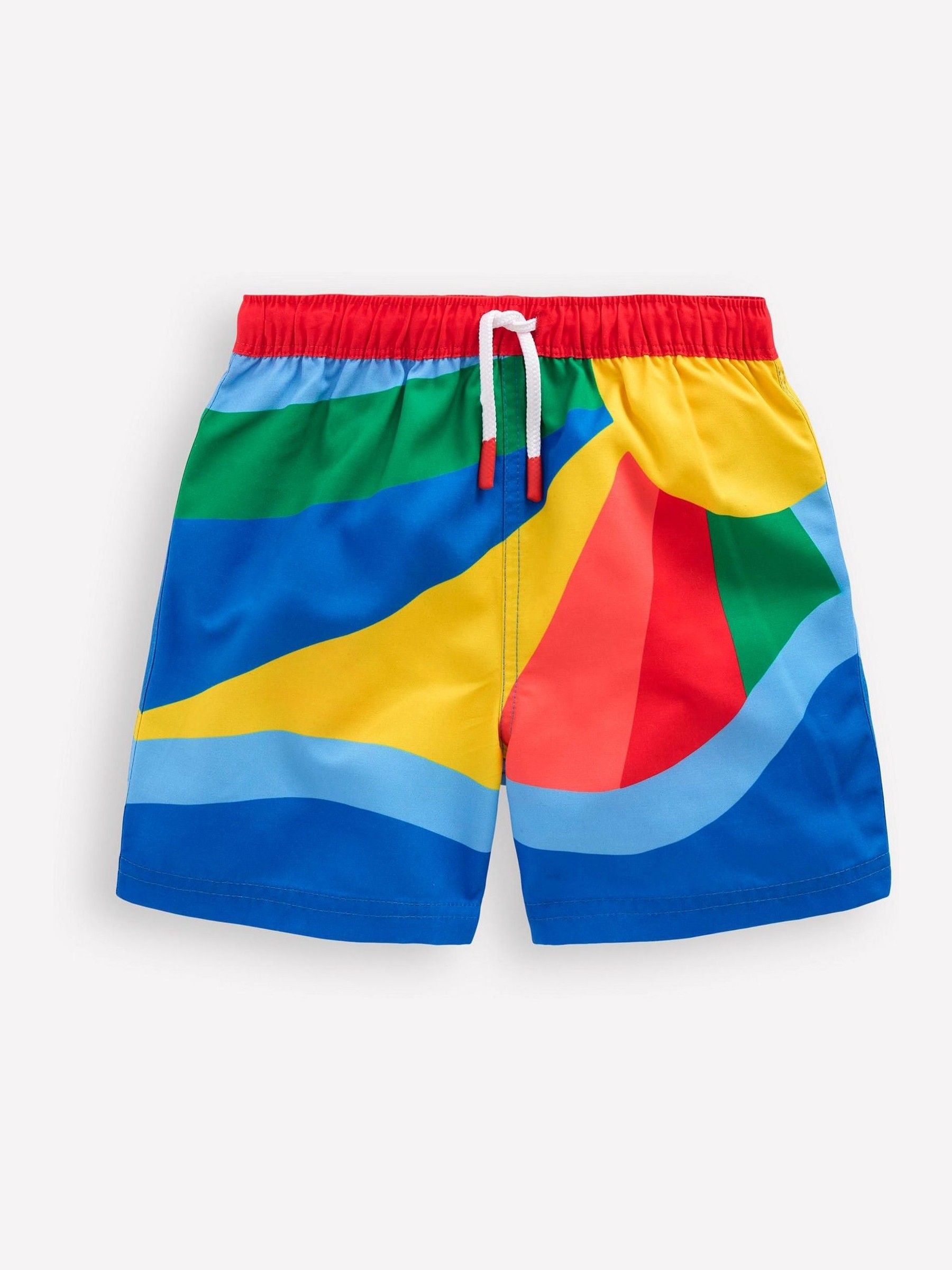 Boden Blue Sunshine Rainbow Swim Shorts image 1