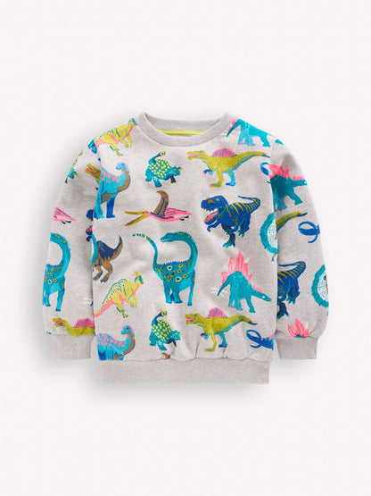 Dsiney Kidz - Boden Grey Dino Everyday Printed Sweatshirt image 2