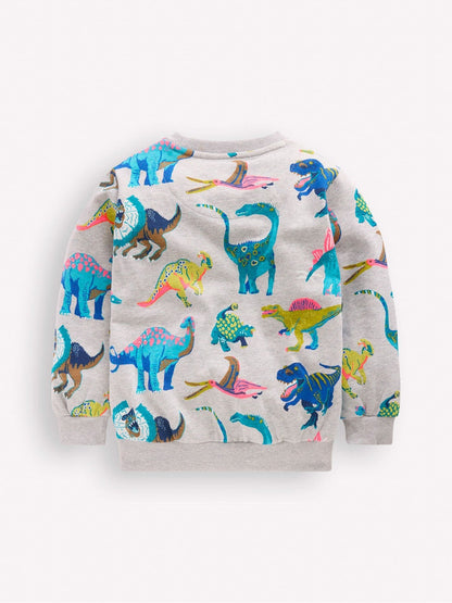 Dsiney Kidz - Boden Grey Dino Everyday Printed Sweatshirt image 3