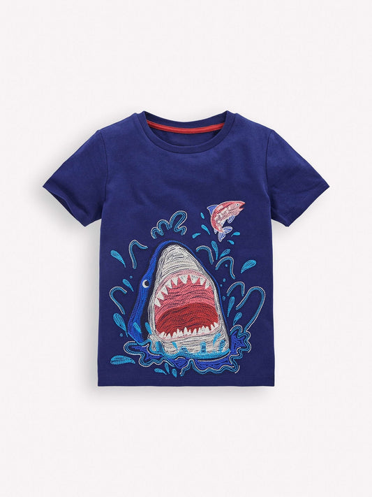 Boden Blue Shark Glow Superstitch T-Shirt image 1