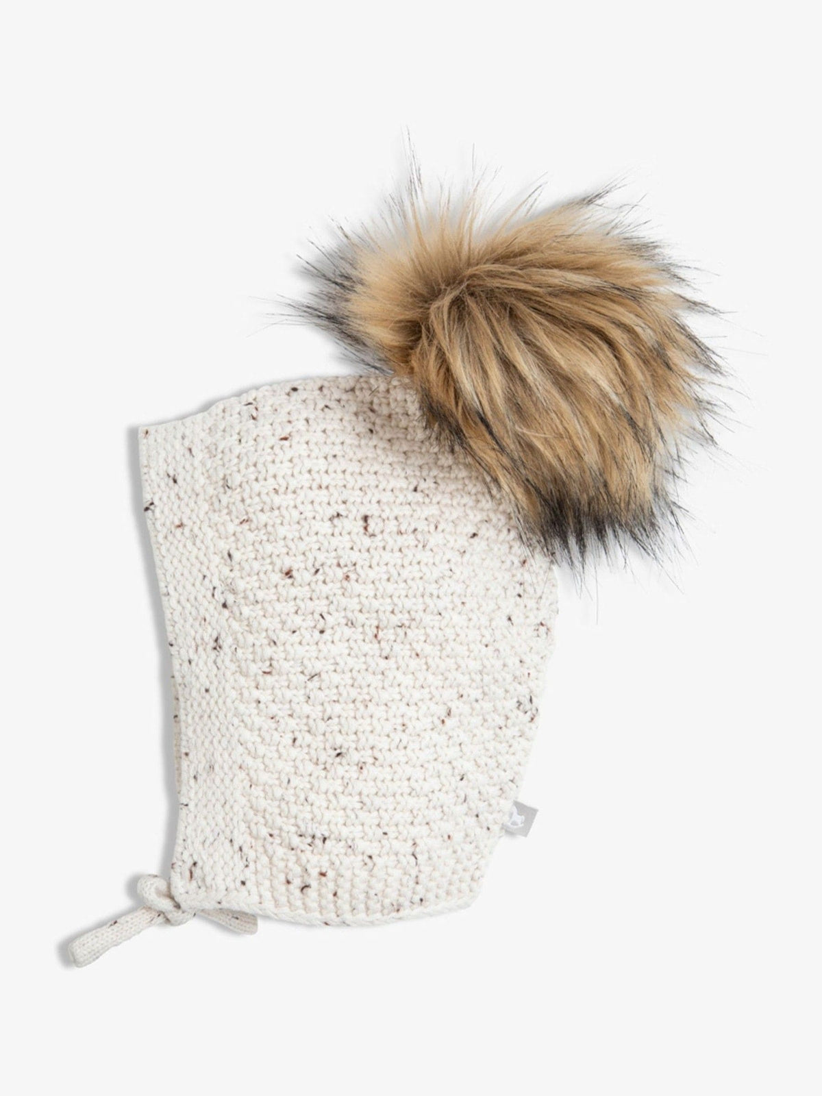 The Little Tailor Natural Pom Pom Textured Knitted Hat - image 2