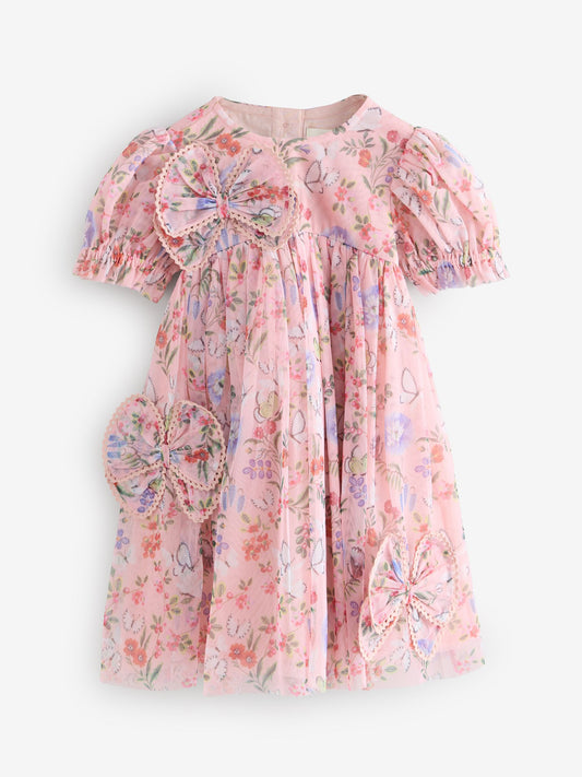 Dsiney Kidz - Pink Floral Cath Kidston Short Sleeve Corsage Dress (3mths-7yrs) image 1