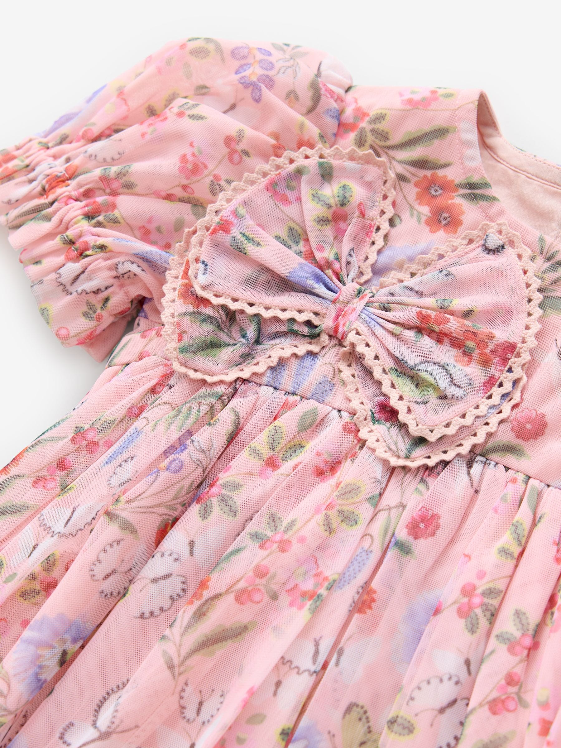Dsiney Kidz - Pink Floral Cath Kidston Short Sleeve Corsage Dress (3mths-7yrs) image 4