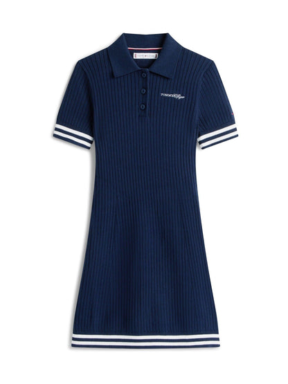 Tommy Hilfiger Blue Logo Embroidery Short Sleeve Jumper Dress image 5