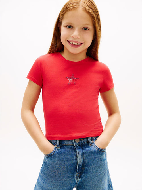 Tommy Hilfiger Red Extra Slim Star Flag T-Shirt image 1