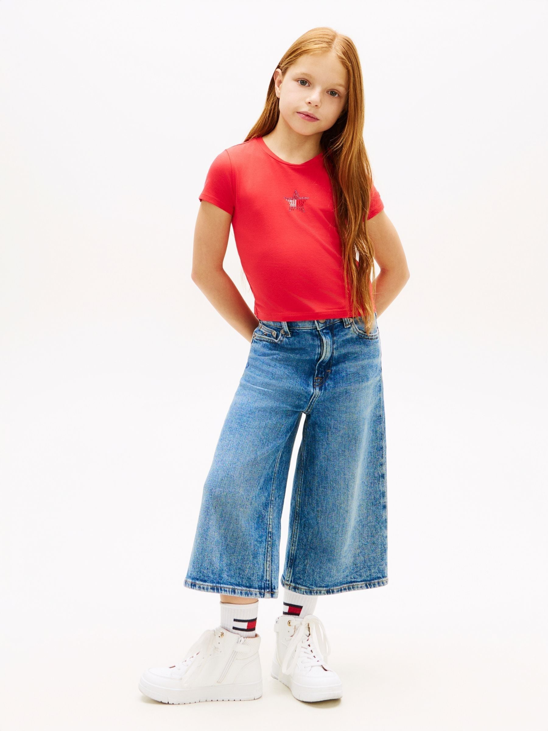 Tommy Hilfiger Red Extra Slim Star Flag T-Shirt image 2