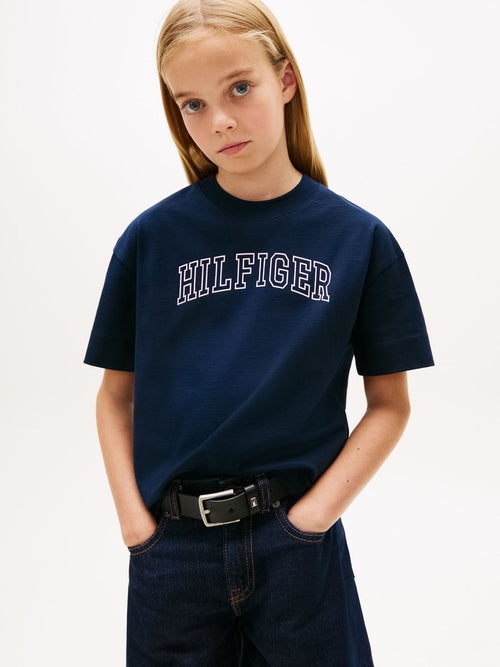 Tommy Hilfiger Blue Logo Jersey Crew Neck T-Shirt image 1