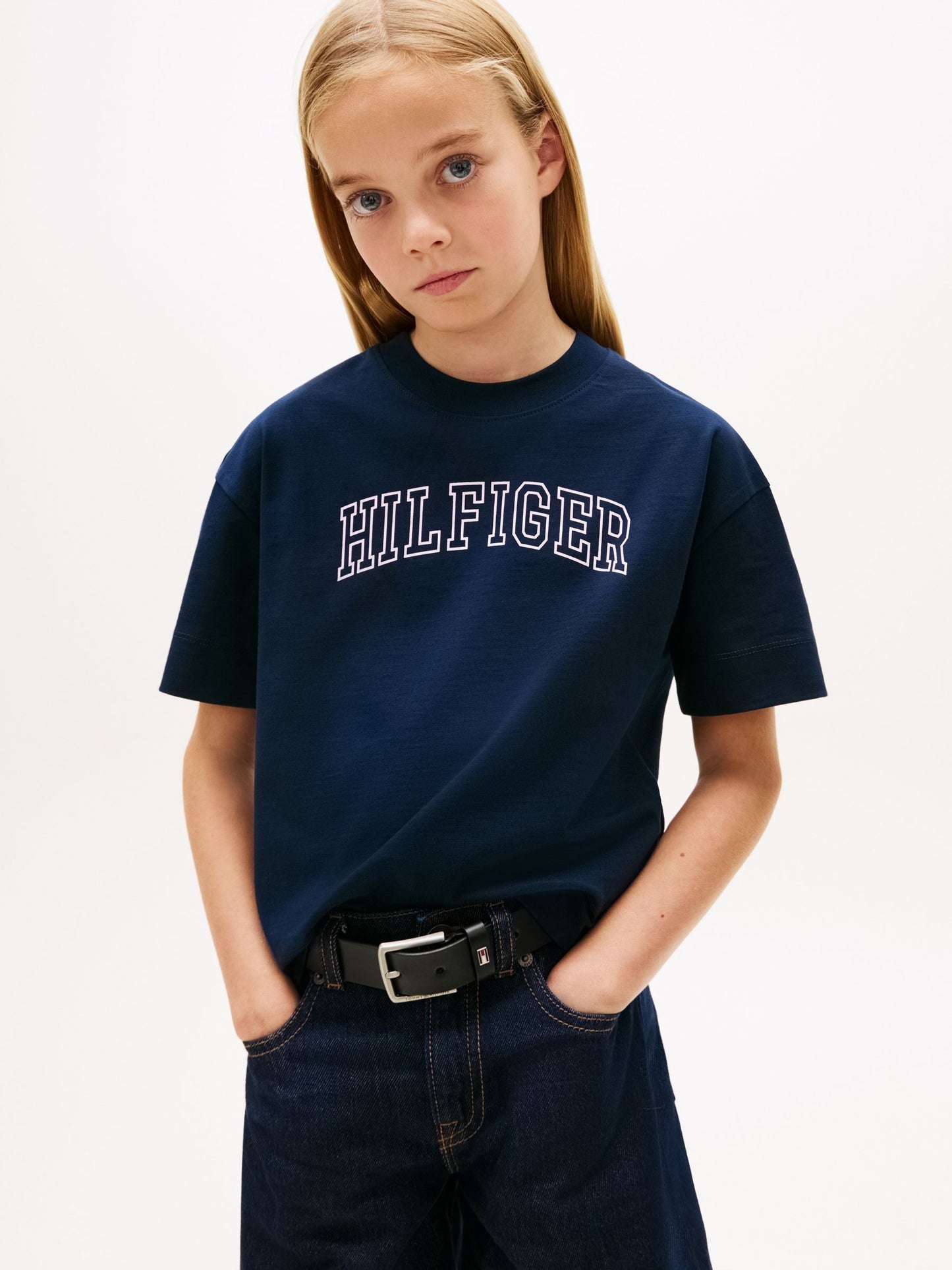 Tommy Hilfiger Blue Logo Jersey Crew Neck T-Shirt image 1