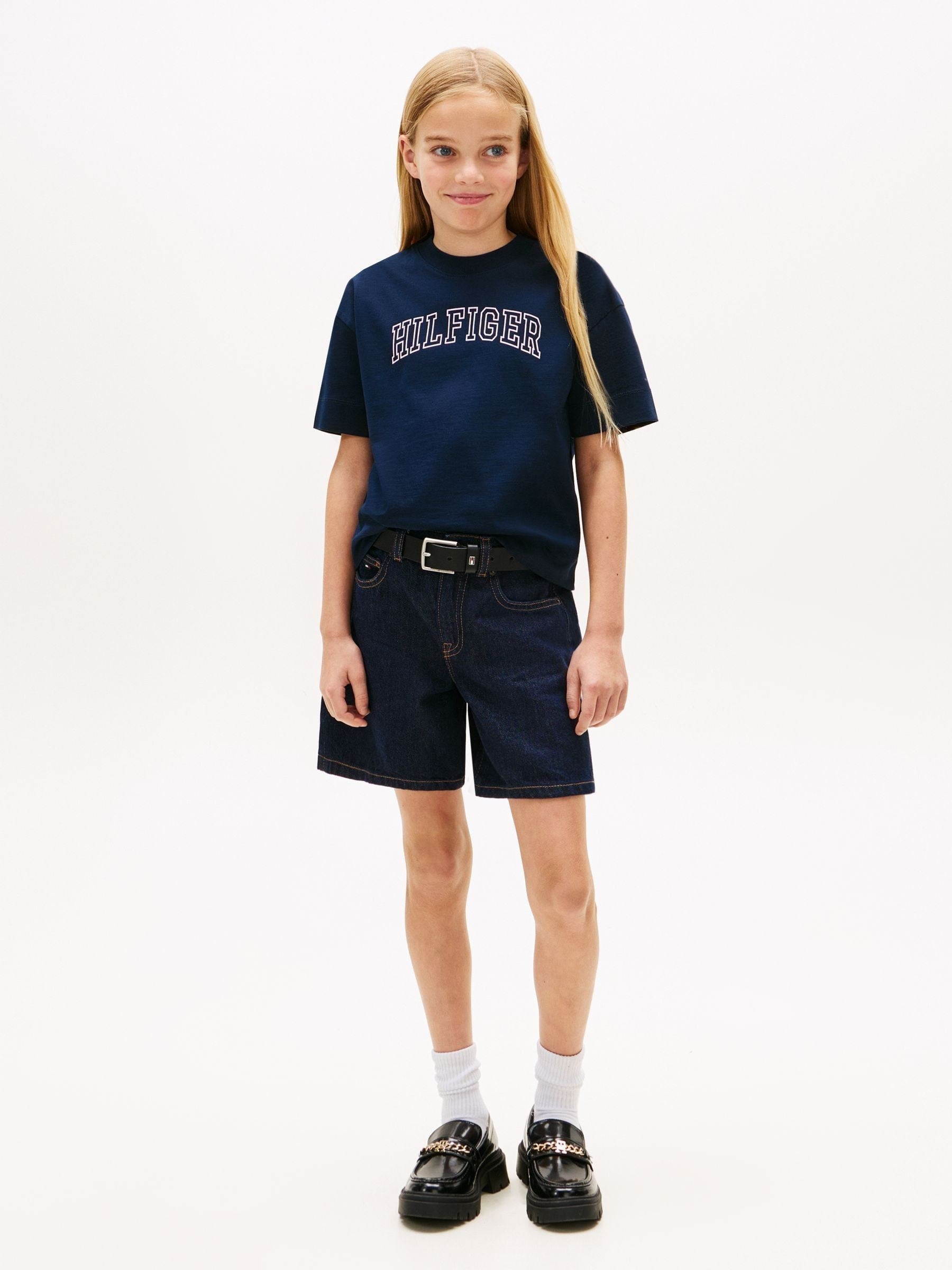 Tommy Hilfiger Blue Logo Jersey Crew Neck T-Shirt image 2