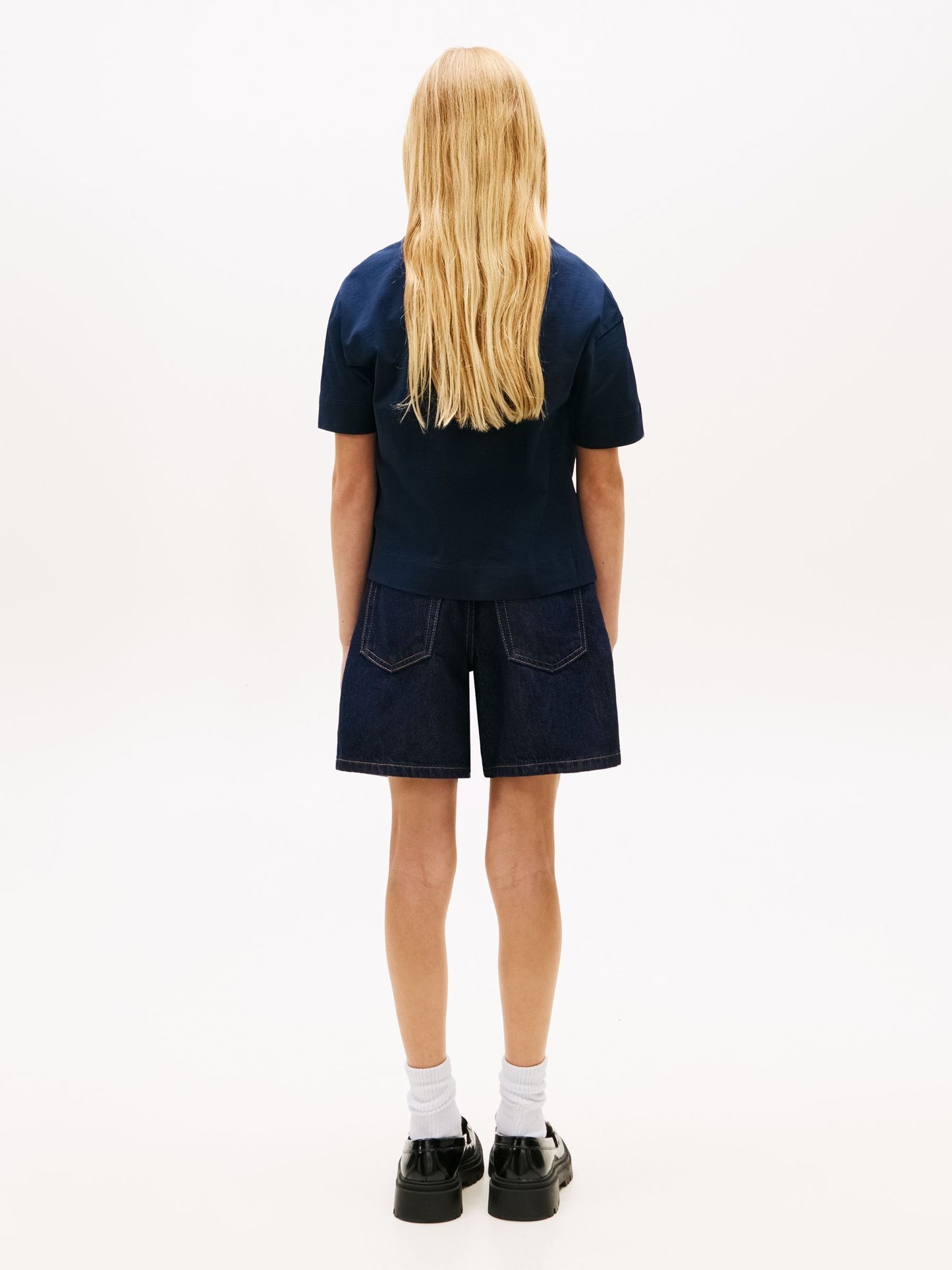 Tommy Hilfiger Blue Logo Jersey Crew Neck T-Shirt image 3