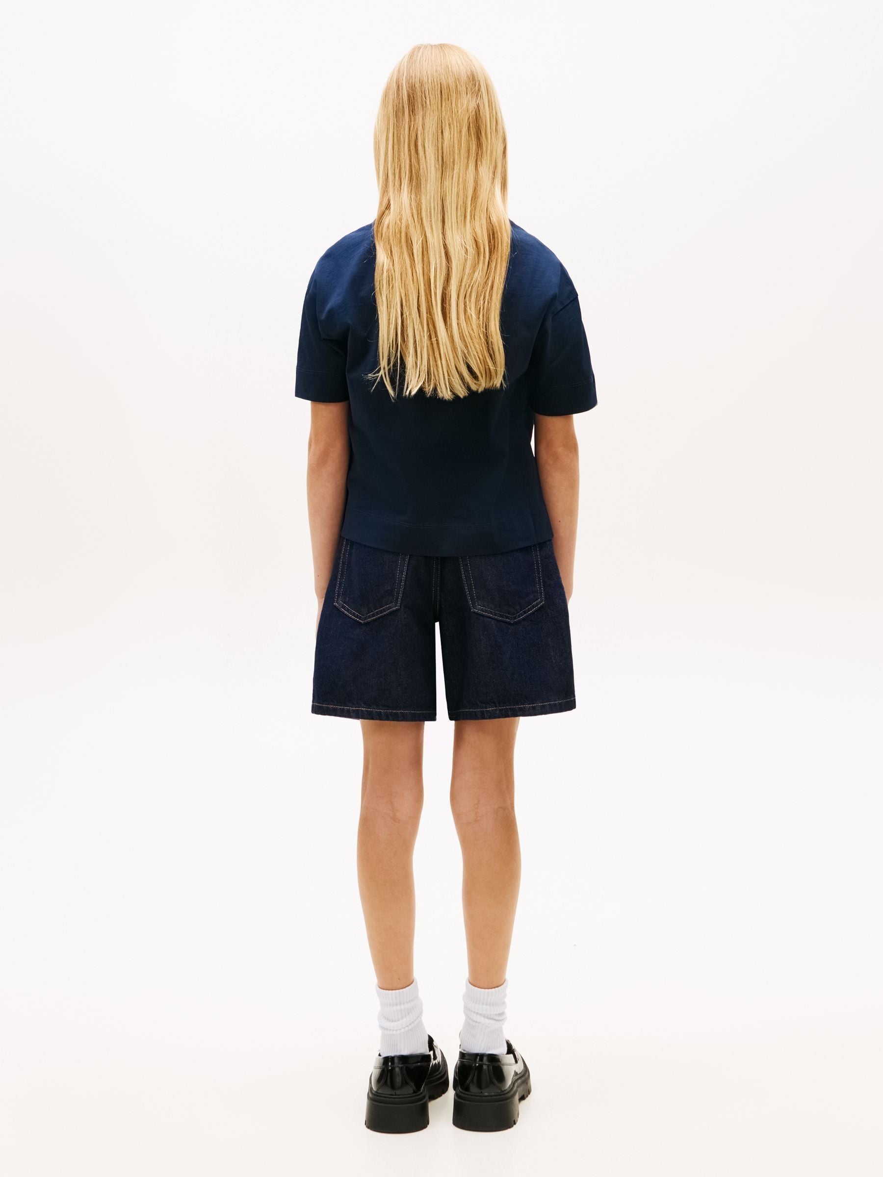 Tommy Hilfiger Blue Logo Jersey Crew Neck T-Shirt image 3