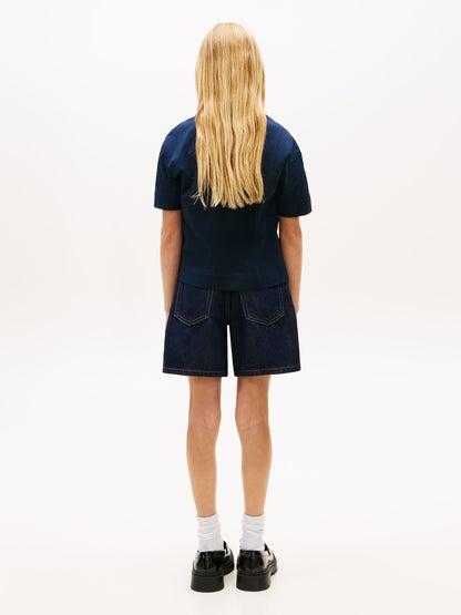 Tommy Hilfiger Blue Logo Jersey Crew Neck T-Shirt image 3