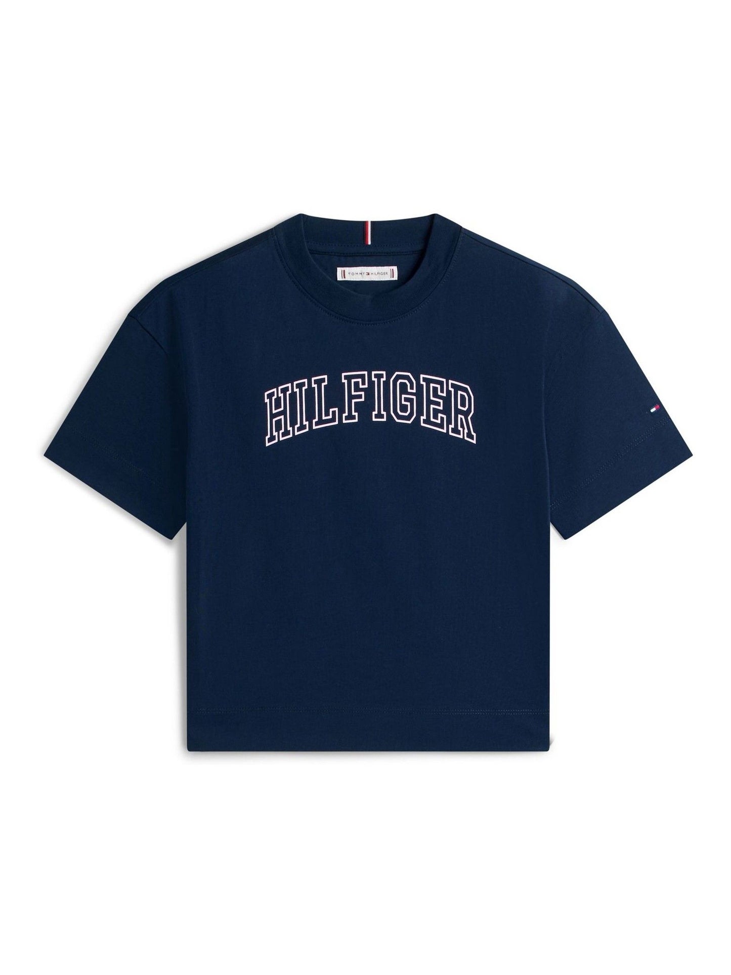 Tommy Hilfiger Blue Logo Jersey Crew Neck T-Shirt image 5
