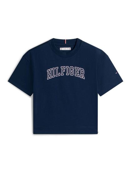 Tommy Hilfiger Blue Logo Jersey Crew Neck T-Shirt image 5