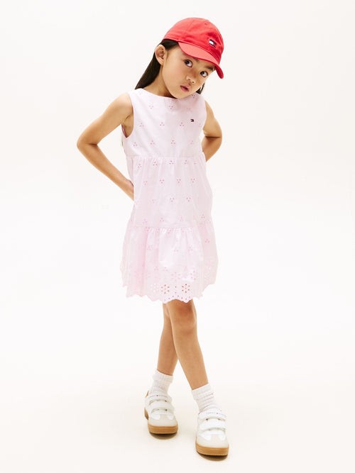 Tommy Hilfiger Pink Back Bow Broderie Anglaise Dress image 1