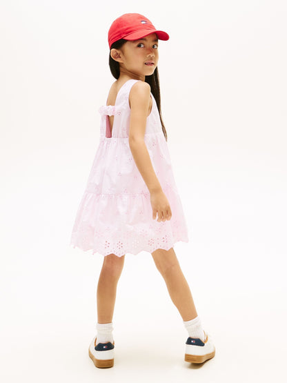 Tommy Hilfiger Pink Back Bow Broderie Anglaise Dress image 3